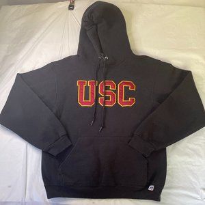 USC Trojans Sweater Hoodie Men's Medium College Black Red Russell Athletic
